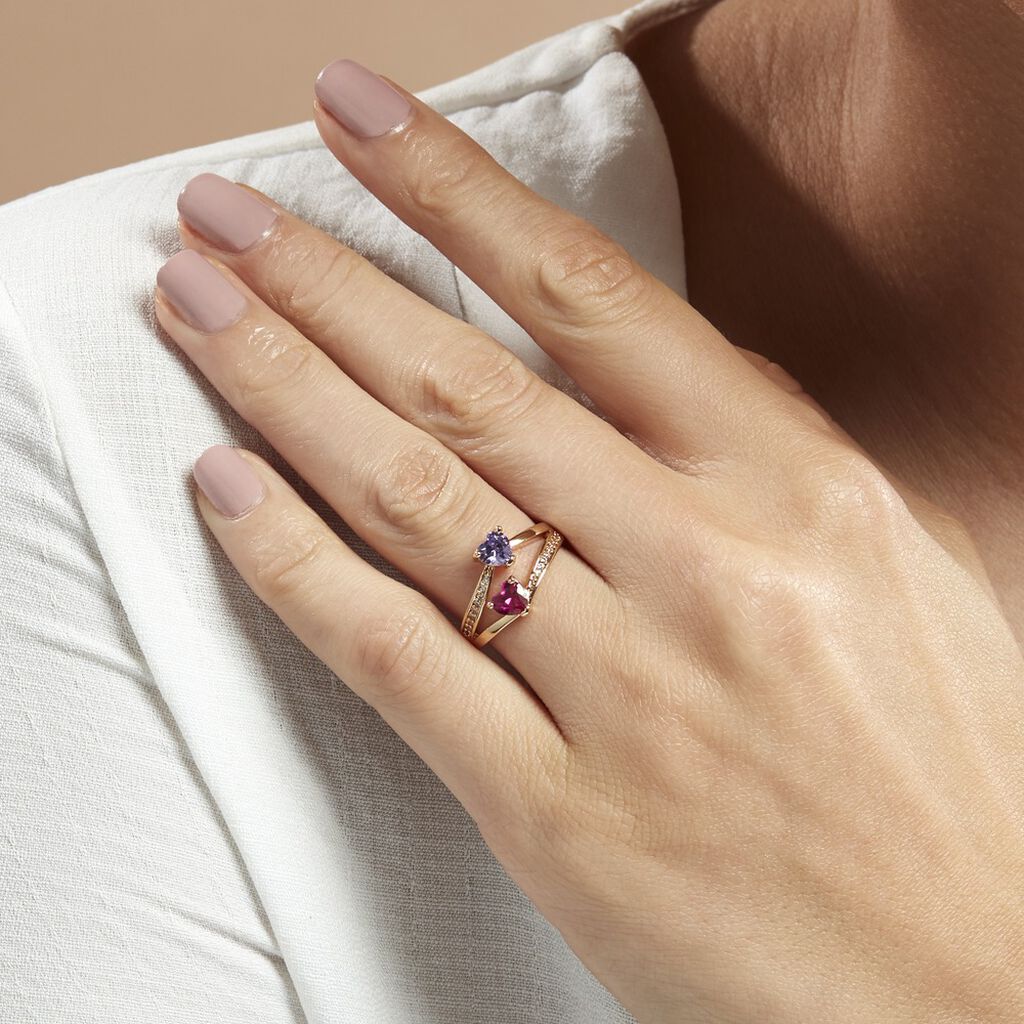 Bague Drina Plaqué Or Jaune Oxyde De Zirconium Spinelle - Bagues avec pierre Femme | Histoire d’Or