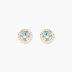 Boucles D'Oreilles Puces Munira Or Jaune Topaze Oxyde De Zirconium - Clous d'oreilles Femme | Histoire d&rsquo;Or