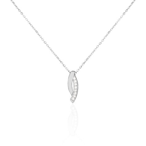 Collier Ange-line Argent Blanc Oxyde De Zirconium - Colliers fantaisie Femme | Histoire d&rsquo;Or