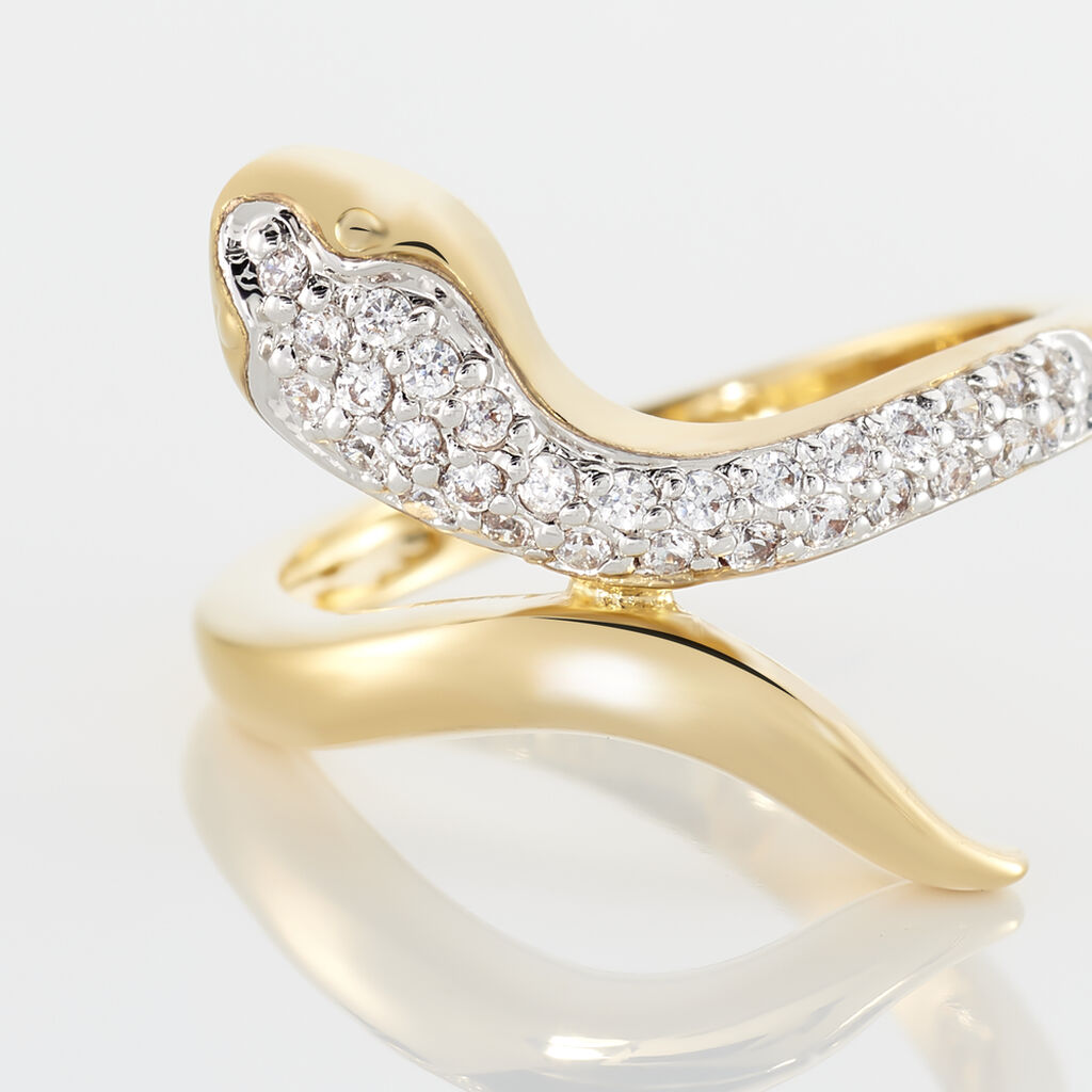 Bague Reyyanae Plaqu&eacute; Or Jaune Oxyde De Zirconium - Bagues avec pierre Femme | Histoire d&rsquo;Or