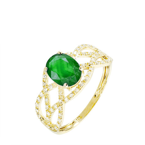 Bague Tina Or Jaune Emeraude Et Diamant - Bagues solitaires Femme | Histoire d&rsquo;Or