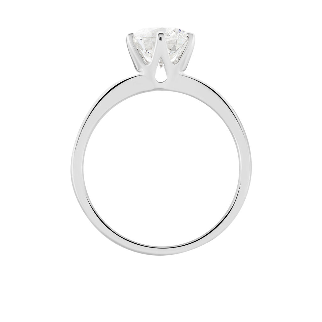 Bague Solitaire Natalia Or Blanc Diamant Synthetique - Bagues solitaires Femme | Histoire d’Or