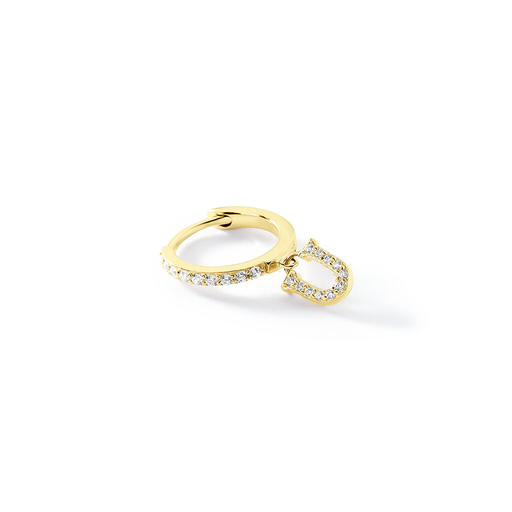 Créole Unitaire Léria Or Jaune Oxydes De Zirconium - Boucles d'oreilles créoles Femme | Histoire d’Or