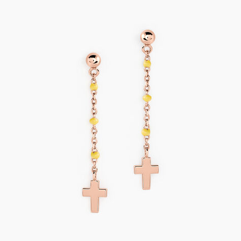Boucles D'oreilles Pendantes Mimosa Argent Rose - Boucles d'oreilles fantaisie Femme | Histoire d’Or