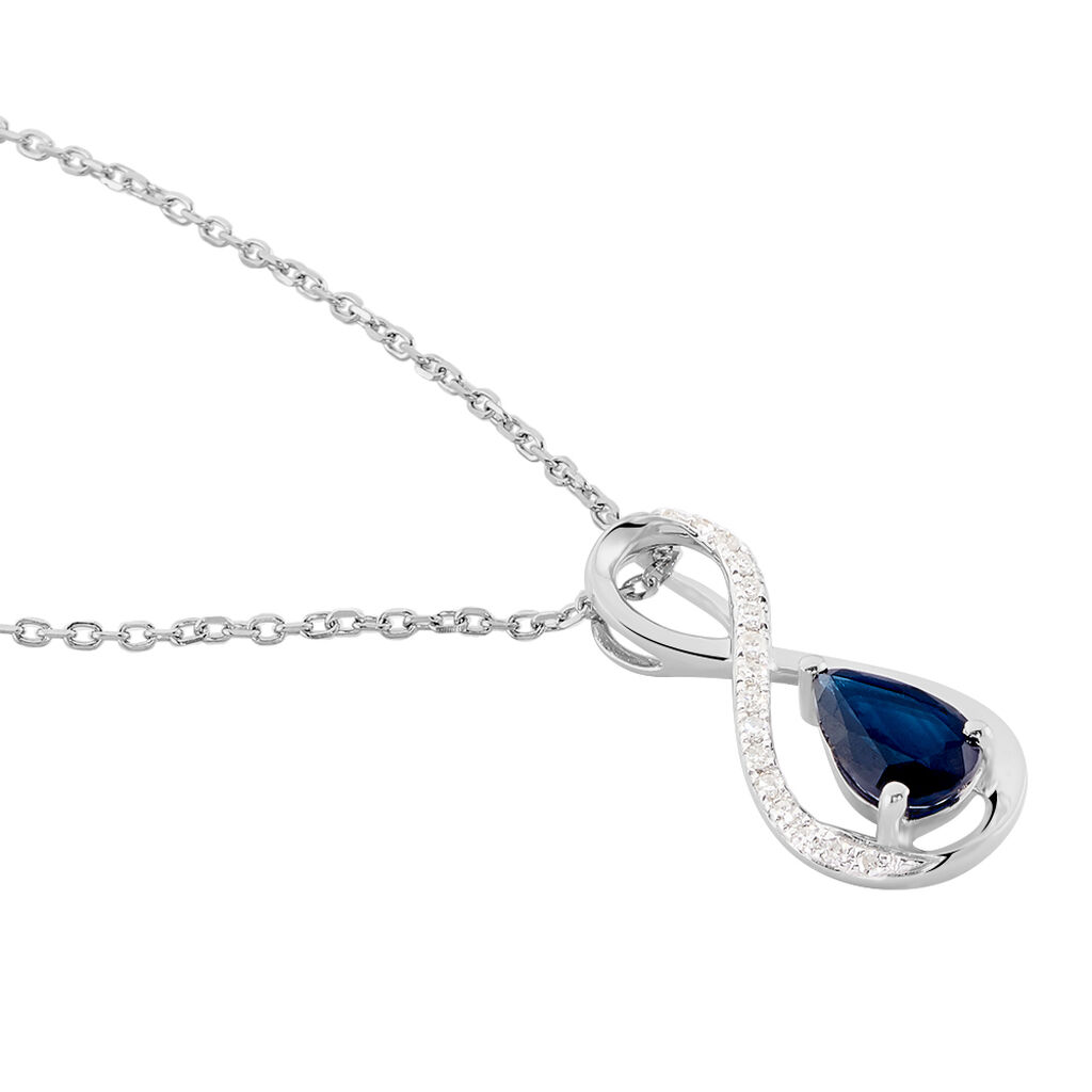 Collier Odessa Or Blanc Saphir Diamant - Colliers Femme | Histoire d’Or