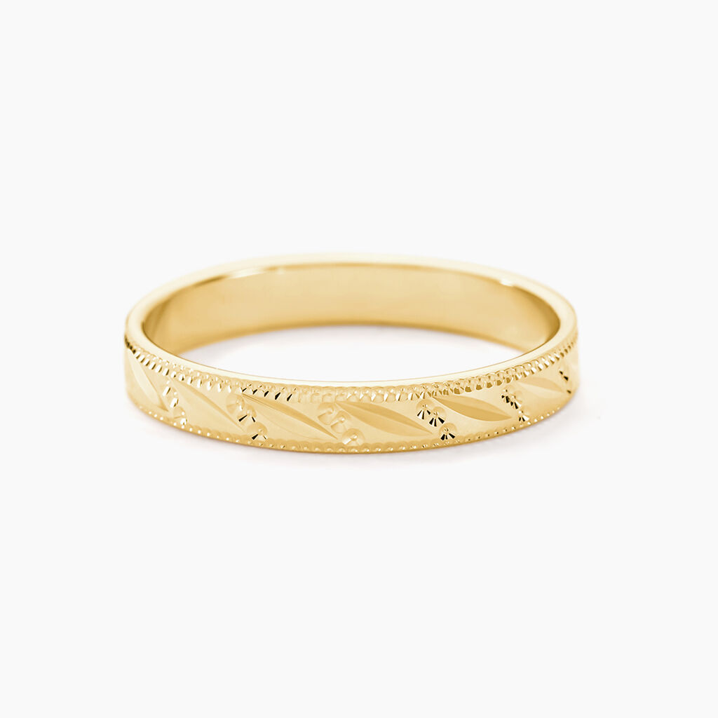 Alliance Eucleia Fantaisie Ruban Plat Or Jaune - Alliances Famille | Histoire d’Or