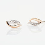 Boucles D'oreilles Puces Smeralda Or Rose Diamant - Clous d'oreilles Femme | Histoire d&rsquo;Or