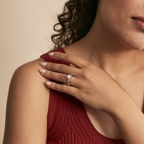 Bague Solitaire Maellyne Argent Blanc Oxyde De Zirconium - Bagues solitaires Femme | Histoire d&rsquo;Or