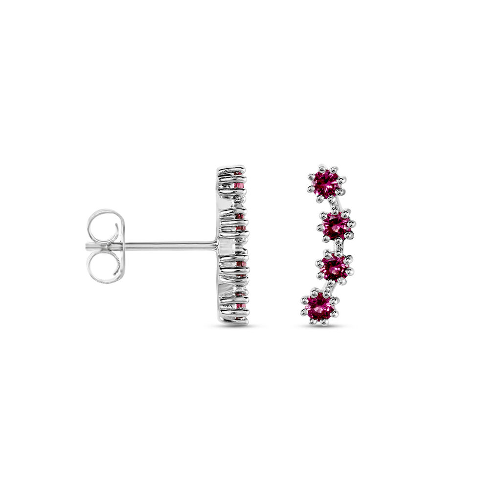 Boucles D'oreilles Puces Karrie Argent Blanc Oxyde De Zirconium - Boucles d'oreilles fantaisie Femme | Histoire d’Or