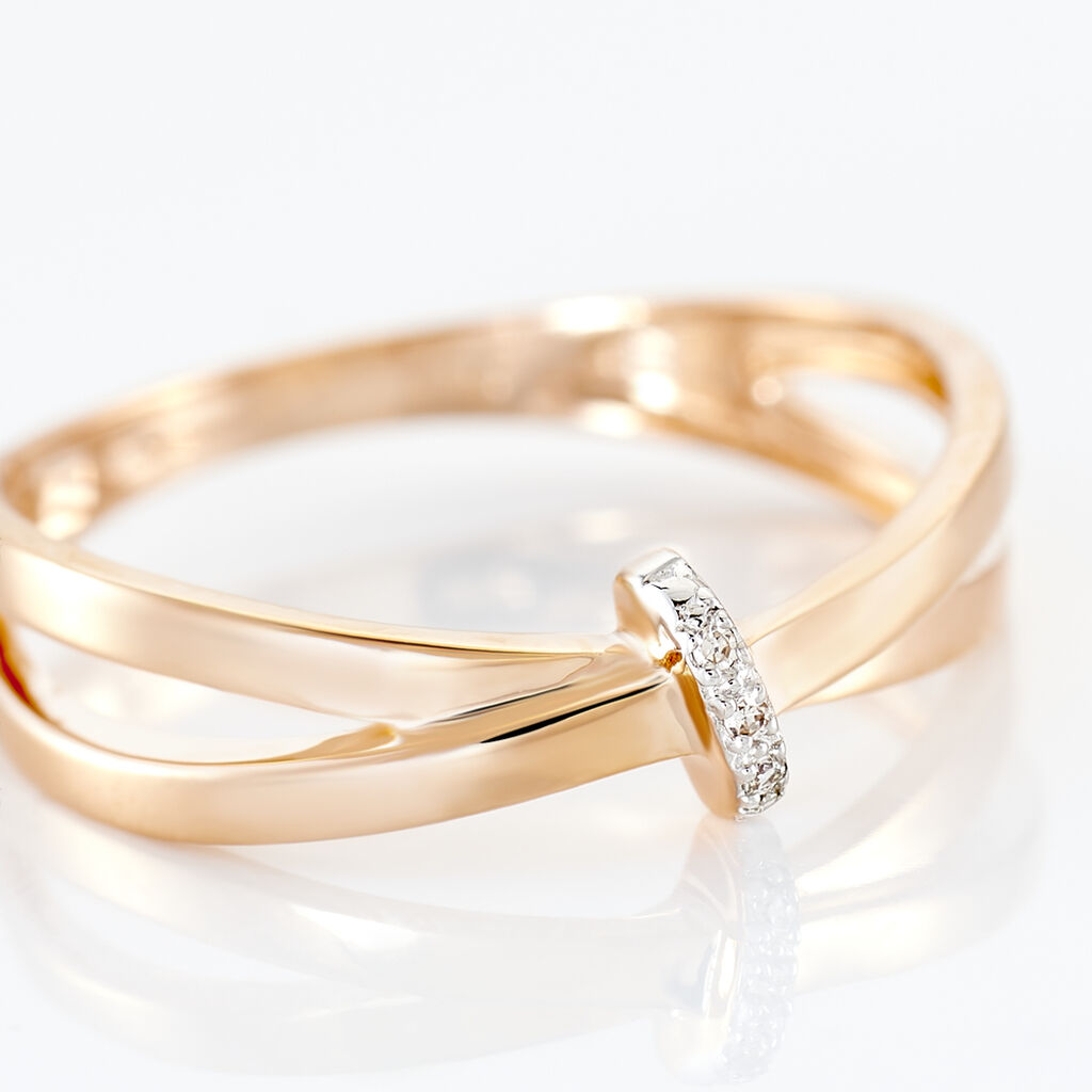 Bague Ilvia Or Rose Diamant - Bagues avec pierre Femme | Histoire d’Or