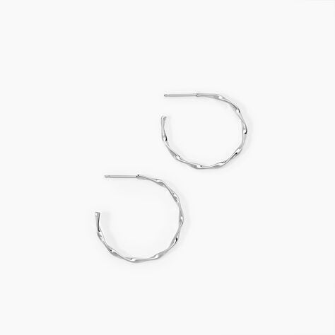 Créoles Nymphéa Argent Blanc - Nouveautés Femme | Histoire d’Or