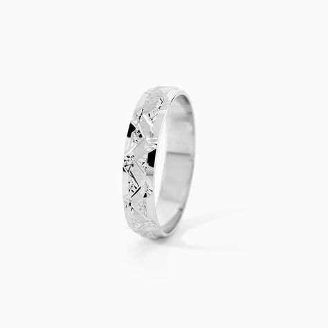 Alliance Clotilde Ruban Plat Or Blanc - Alliances Classiques Unisex | Histoire d&rsquo;Or