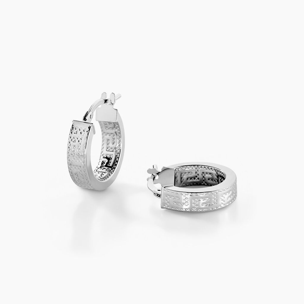 Créoles Ugenie Or Blanc - Boucles d'oreilles créoles Femme | Histoire d’Or