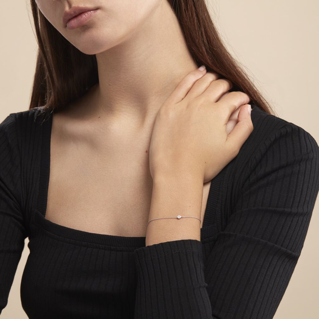 Bracelet Adhira Or Blanc Diamant - Bracelets Femme | Histoire d’Or