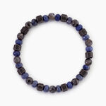 Bracelet Naturel Acier Argent&eacute; Sodalite Labradorite - Bracelets Pierre Homme | Histoire d&rsquo;Or