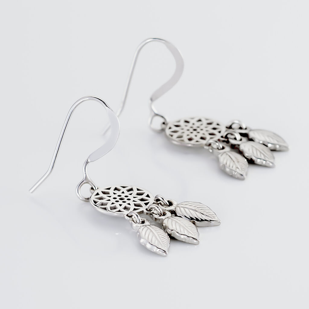Boucles D'oreilles Pendantes Ida Argent Blanc - Boucles d'oreilles fantaisie Femme | Histoire d’Or
