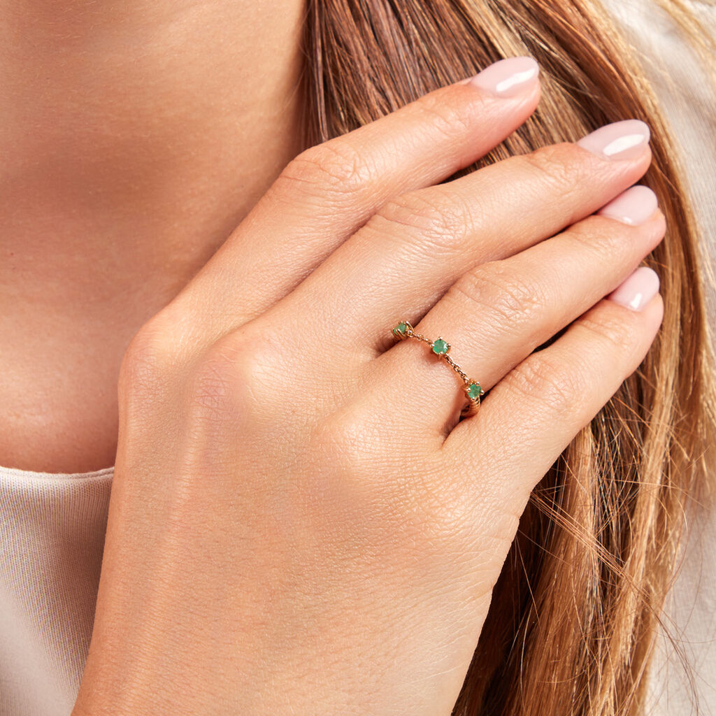 Bague Esmerald Rendez Vous Or Jaune Emeraude - Bagues avec pierre Femme | Histoire d’Or