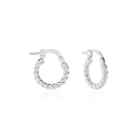 Créoles Appolina Argent Blanc - Boucles d'oreilles créoles Femme | Histoire d’Or