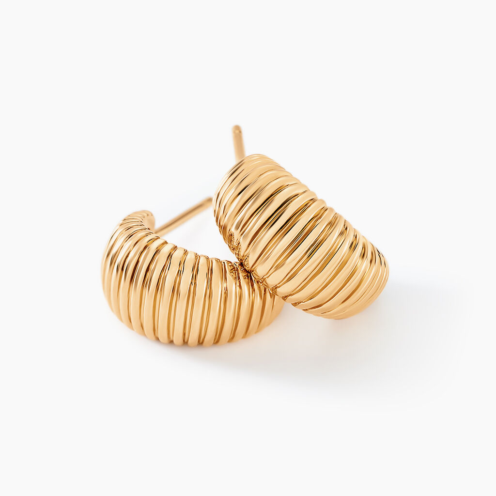 Cr&eacute;oles Dune Plaqu&eacute; Or Dor&eacute; - Boucles d'oreilles cr&eacute;oles Femme | Histoire d&rsquo;Or