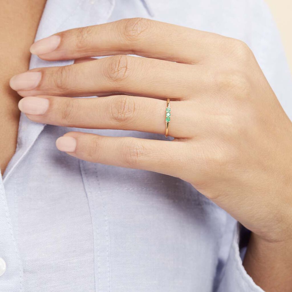 Bague Richie Or Jaune Emaraude - Bagues avec pierre Femme | Histoire d’Or
