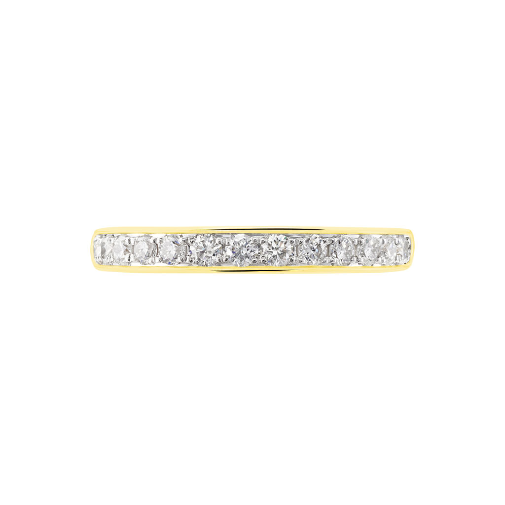 Demi-alliance Or  Jaune  Valentine Diamant Synthetique - Bagues avec pierre Femme | Histoire d’Or