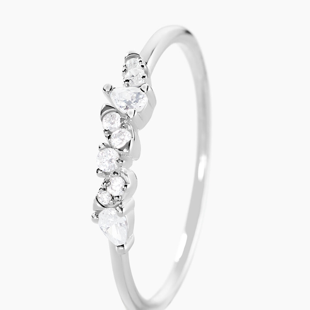 Bague Eclat D'Aurore Argent Blanc Oxyde De Zirconium - Bagues avec pierre Femme | Histoire d&rsquo;Or