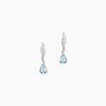 Boucles D'oreilles Pendantes Assaf Or Blanc Topaze Et Oxyde - Boucles d'oreilles pendantes Femme | Histoire d&rsquo;Or