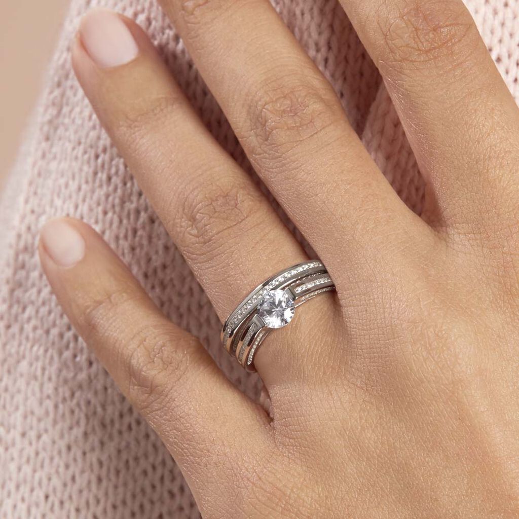 Bague Malou Argent Blanc Oxyde De Zirconium - Bagues solitaires Femme | Histoire d’Or