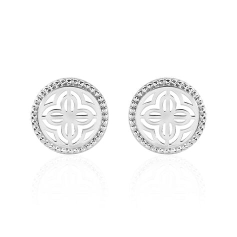 Boucles D'oreilles Puces Laetizia Celine Argent Blanc - Boucles d'oreilles fantaisie Femme | Histoire d&rsquo;Or