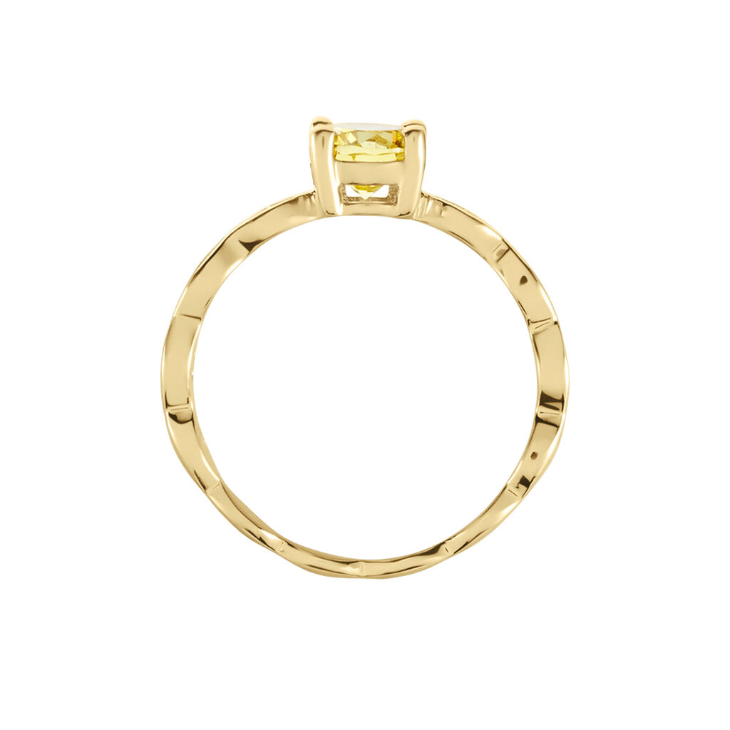 Bague Kurt Plaqué Or Jaune Oxyde De Zirconium - Bagues solitaires Femme | Histoire d’Or