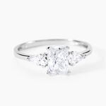 Bague Saelle Or Blanc Oxyde De Zirconium - Bagues solitaires Femme | Histoire d&rsquo;Or