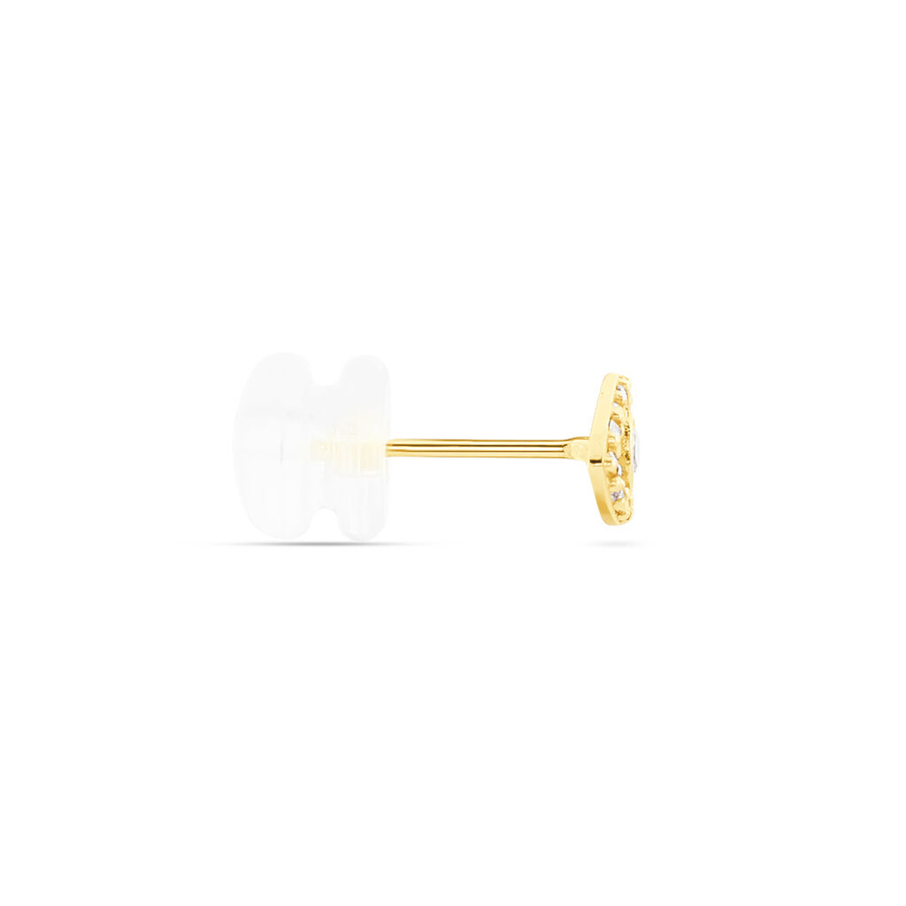 Boucles D'oreille Puce Unitaire Oya Or Jaune Oxyde De Zirconium - Clous d'oreilles Famille | Histoire d’Or