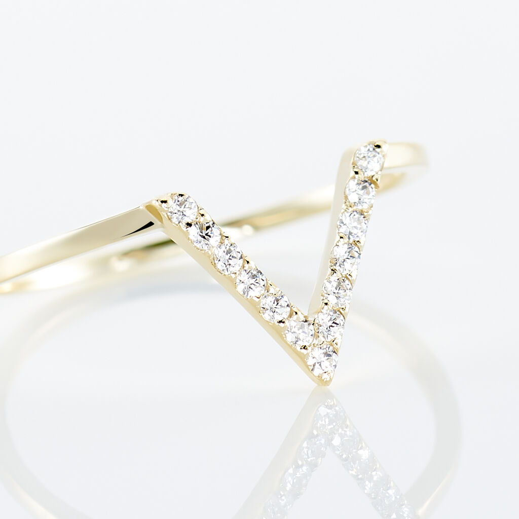 Bague Celene Or Jaune Oxyde De Zirconium - Bagues avec pierre Femme | Histoire d&rsquo;Or