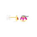 Boucles D'oreilles Puces Petale Or Bicolore Rubis Et Diamant - Clous d'oreilles Femme | Histoire d’Or