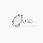 Boucles D'Oreilles Puces Margot Argent Blanc Nacre Oxyde De Zirconium -  Femme | Histoire d&rsquo;Or