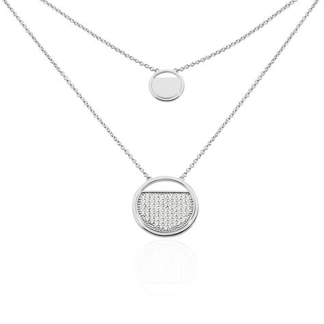 Collier Laetizia Clara Argent Blanc Oxyde De Zirconium - Colliers doubles et triples cha&icirc;nes Femme | Histoire d&rsquo;Or