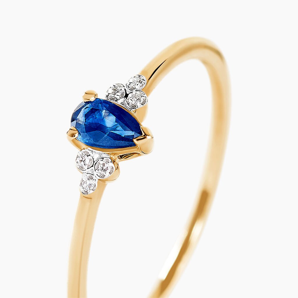 Bague Moss Or Jaune Saphir Diamant - Bagues solitaires Femme | Histoire d&rsquo;Or