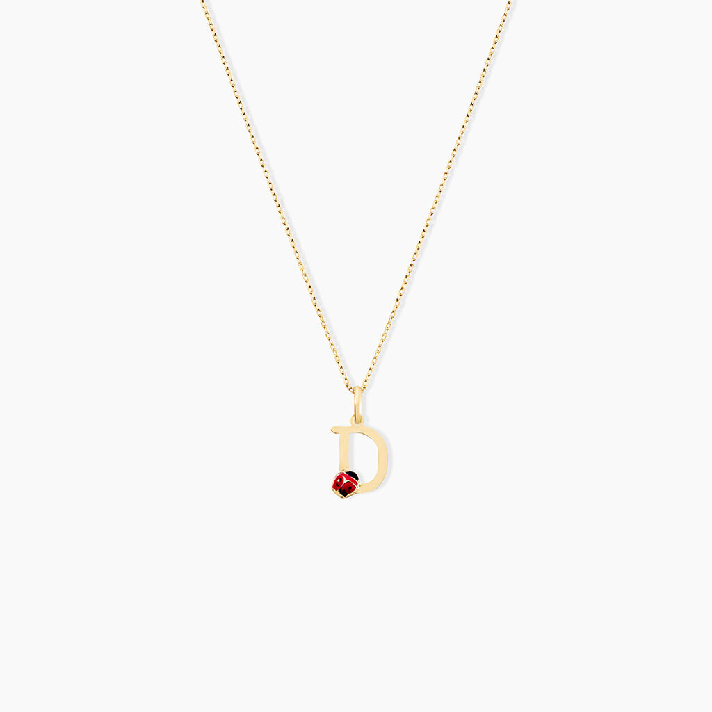 Pendentif Helidie Coccinelle Lettre Or Jaune - Pendentifs Enfant | Histoire d&rsquo;Or
