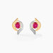 Boucles D'oreilles Puces Lydia Or Bicolore Rubis - Clous d'oreilles Femme | Histoire d’Or