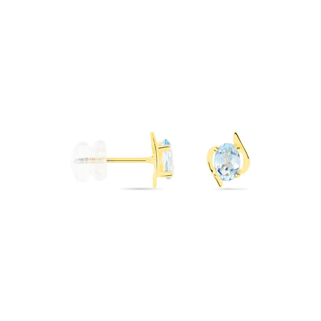 Boucles D'oreilles Puces Vrille Ovale Or Jaune Topaze - Clous d'oreilles Femme | Histoire d’Or