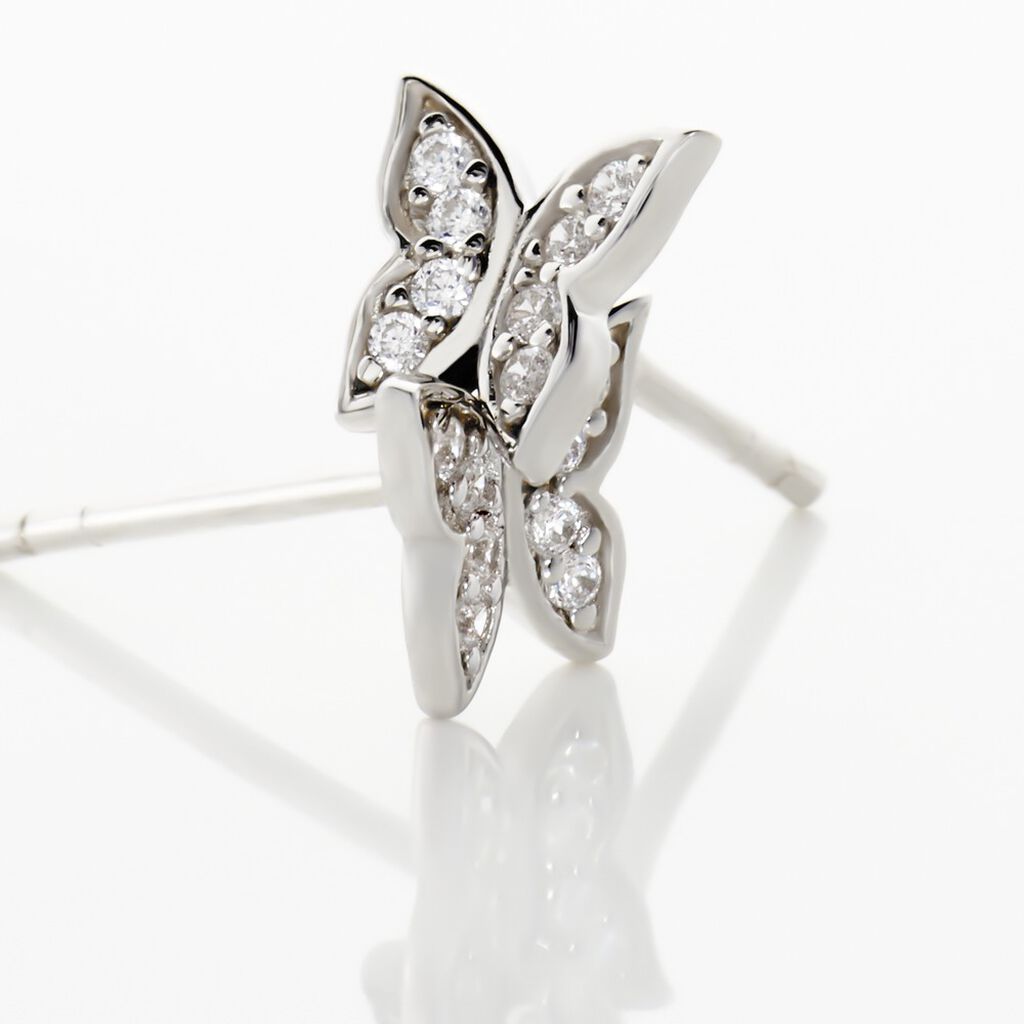 Boucles D'oreilles Puces Cadfan Argent Blanc Oxyde - Boucles d'oreilles fantaisie Femme | Histoire d’Or