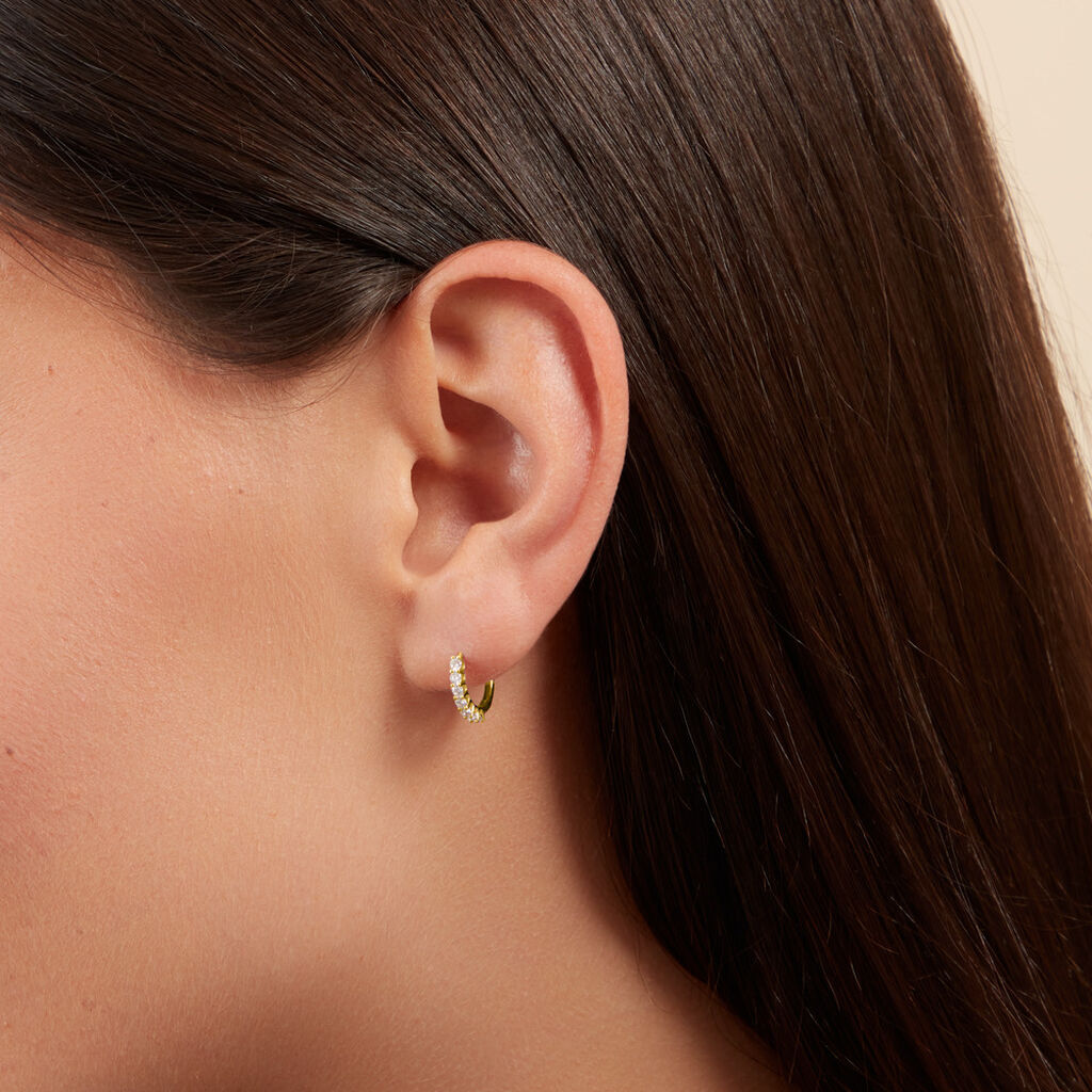 Créoles Kean Or Jaune Diamant Synthétique - Boucles d'oreilles créoles Femme | Histoire d’Or