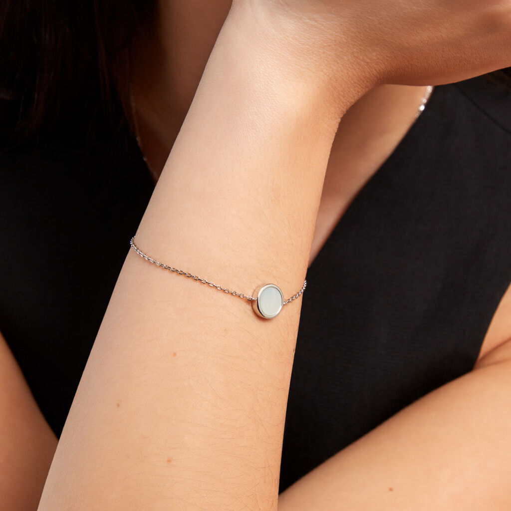 Bracelet Lunatique Argent Blanc Lapis Lazuli Nacre - Bracelets Femme | Histoire d’Or