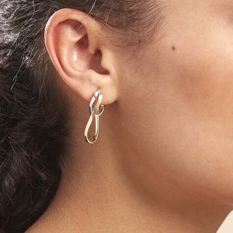 Créoles Aubrey Or Bicolore - Boucles d'oreilles créoles Femme | Histoire d’Or