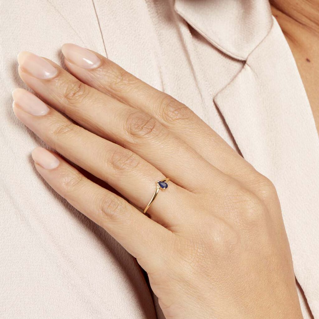 Bague Goutte Or Jaune Saphir - Bagues solitaires Femme | Histoire d’Or