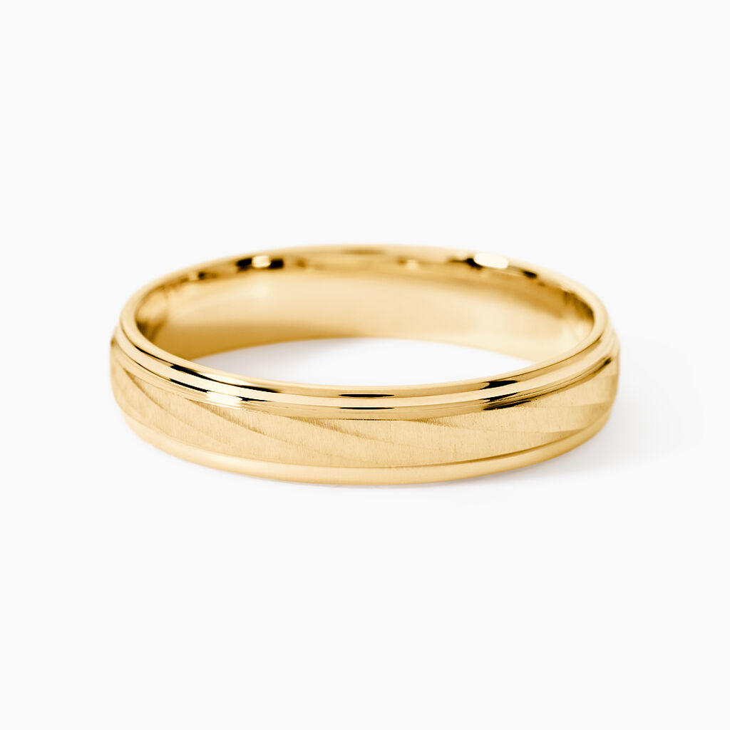 Alliance Fantaisie Sable Demi Jonc Classique Or Jaune - Alliances Unisex | Histoire d&rsquo;Or