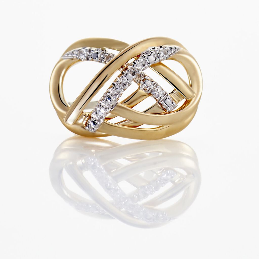 Boucles D'oreilles Puces Marilynn Or Bicolore Diamant Blanc - Clous d'oreilles Femme | Histoire d’Or