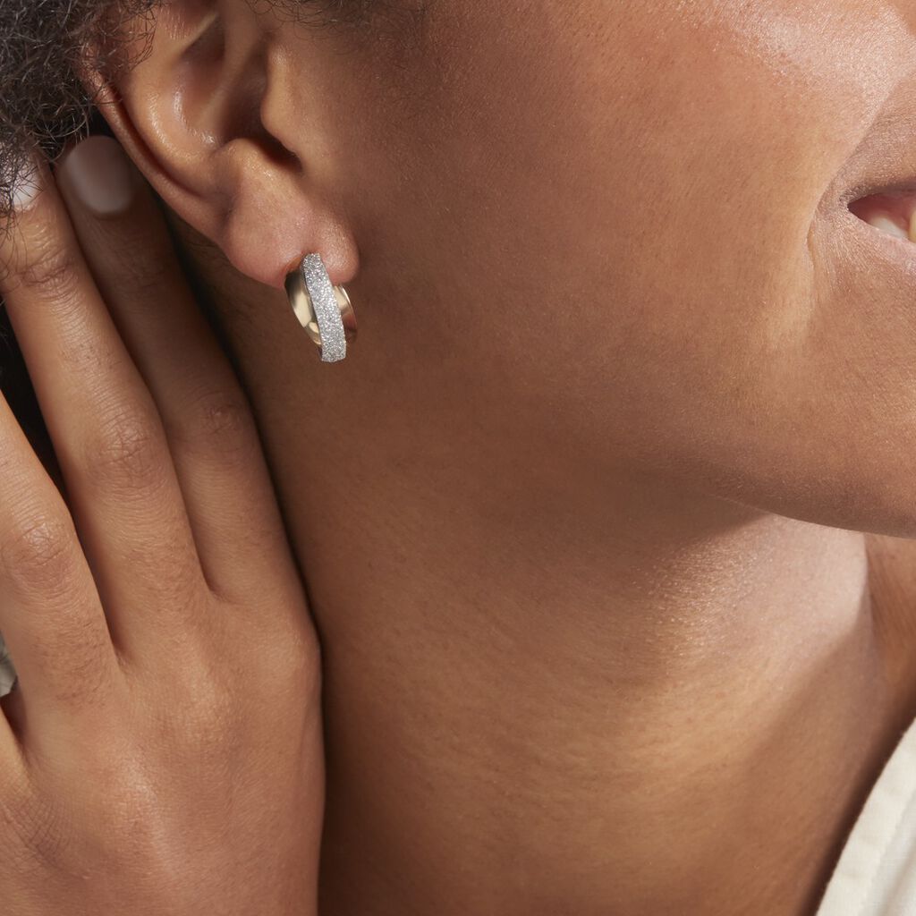 Créoles Lolly Or Bicolore - Boucles d'oreilles créoles Femme | Histoire d’Or