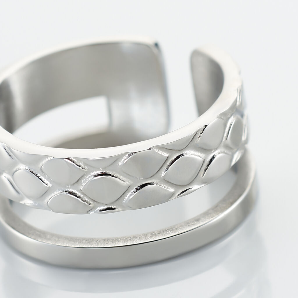 Bague Ajustable Abram Acier Blanc - Bagues fantaisie Femme | Histoire d’Or