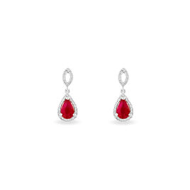 Boucles D Oreilles Pendantes Couleur Pierre Rouge Histoire D Or